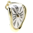 Roman Numeral Novelty Distorted Retro Timepiece Art Warp Chrome Melting Quartz Irregular Clock(Gold) - Wall Clock by PMc TechLife | Online Shopping South Africa | PMc TechLife | Buy Now Pay Later Mobicred