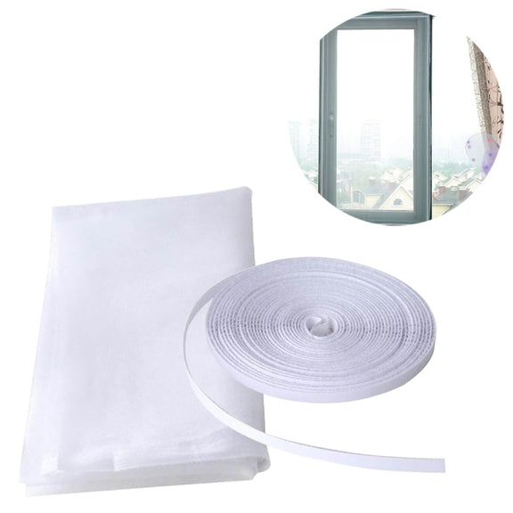 DIY Polyester Fly Screen/ Window Screen Hook and Loop Fastener Mosquito Net(White)