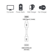 USB-C / Type-C 3.0 Male to Mini USB Female Cable Adapter