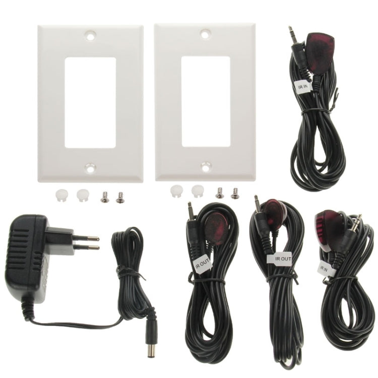 HDMI Single Cat5e / 6 50 Meters Wall Plate Extender (EU Plug)(White)