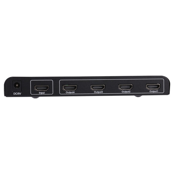 1080P 1x4 HDMI Splitter, 1.4 Version, EU Plug(Black)