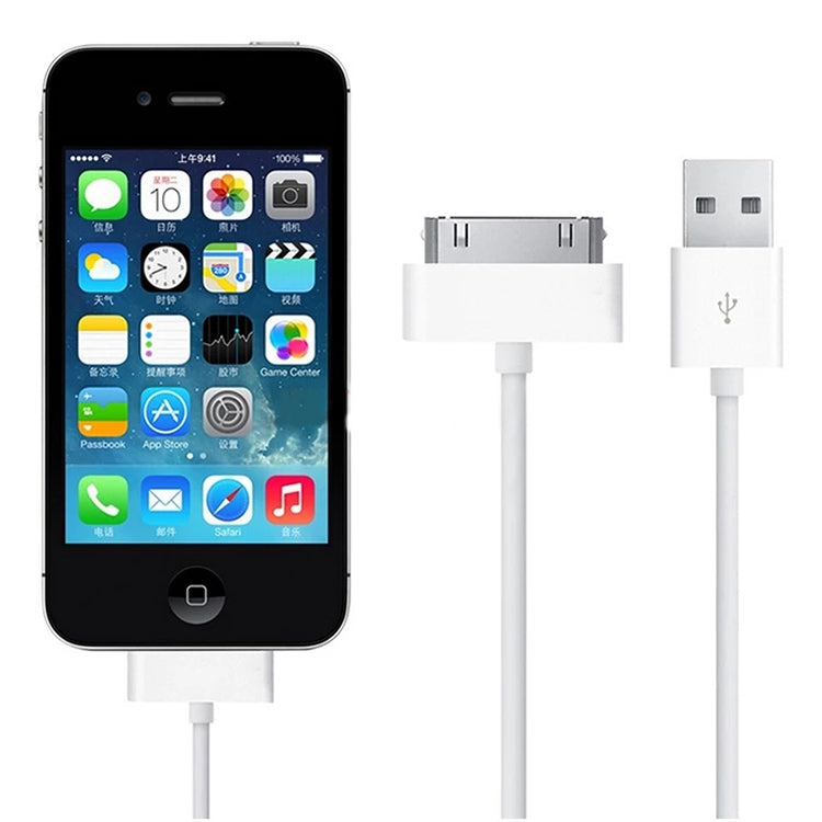 2m USB Double Sided Sync Data / Charging Cable For iPhone 4 & 4S / iPhone 3GS / 3G / iPad 3 / iPad 2 / iPad / iPod Touch(White)