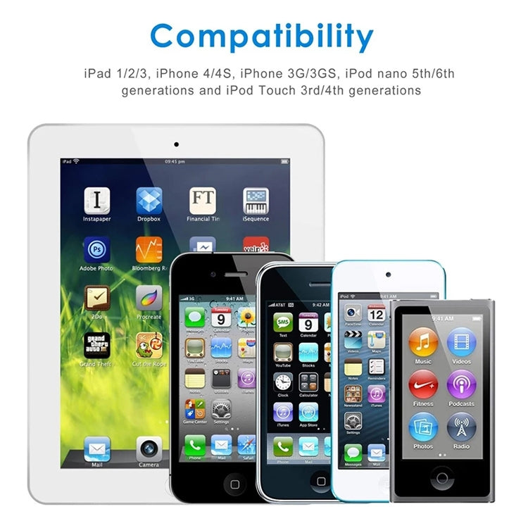 2m USB Double Sided Sync Data / Charging Cable For iPhone 4 & 4S / iPhone 3GS / 3G / iPad 3 / iPad 2 / iPad / iPod Touch(White)