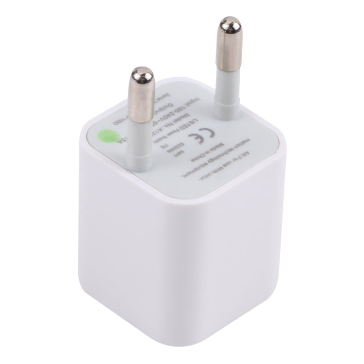 A2165 5V 1A Single USB Interface Mini Travel Charger, EU Plug(White)