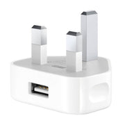 5V / 1A (UK Plug) USB Charger Adapter For  iPhone, Galaxy, Huawei, Xiaomi, LG, HTC and Other Smart Phones, Rechargeable Devices(White)