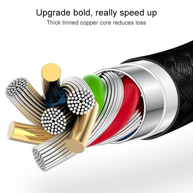 1m Nylon Netting Style USB 8 Pin Data Transfer Charging Cable for iPhone, iPad(Black)