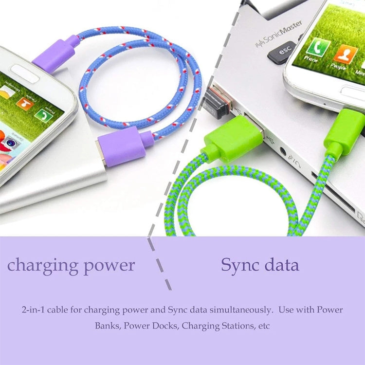 1m Nylon Netting Style USB 8 Pin Data Transfer Charging Cable for iPhone, iPad(Black)