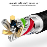 1m Nylon Netting Style USB 8 Pin Data Transfer Charging Cable for iPhone, iPad(Pink)