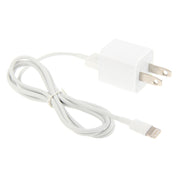 2 in 1 5V 1A US Plug Travel Charger Adapter with 1m 8-pin Cable For iPhone(White)