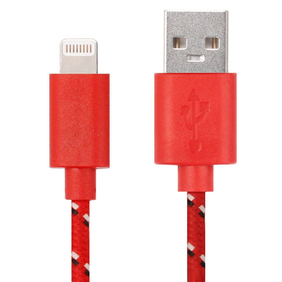 3m Nylon Netting Style USB Data Transfer Charging Cable for iPhone, iPad(Red)