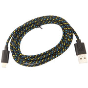 2m Nylon Netting USB Data Transfer Charging Cable For iPhone, iPad(Black)