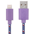 2m Nylon Netting USB Data Transfer Charging Cable For iPhone, iPad(Purple) - Normal Style Cable by PMC TechLife | Online Shopping South Africa | PMC TechLife | Buy Now Pay Later Mobicred