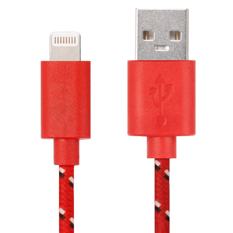 2m Nylon Netting USB Data Transfer Charging Cable For iPhone, iPad(Red)