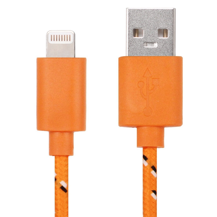 2m Nylon Netting USB Data Transfer Charging Cable For iPhone, iPad(Orange)