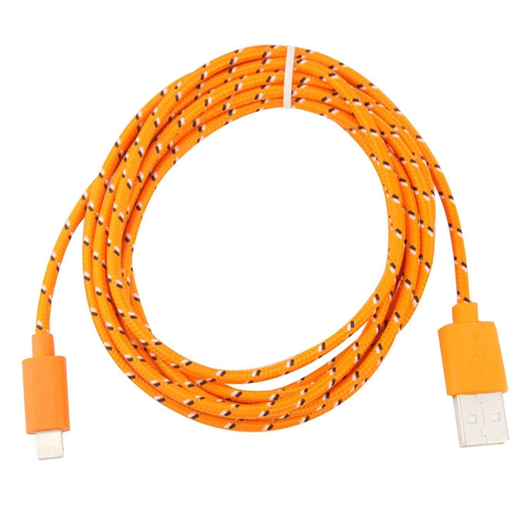2m Nylon Netting USB Data Transfer Charging Cable For iPhone, iPad(Orange)