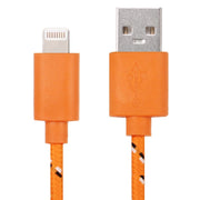2m Nylon Netting USB Data Transfer Charging Cable For iPhone, iPad(Orange)