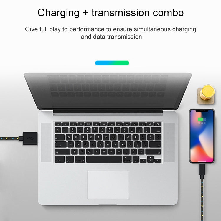2m Nylon Netting USB Data Transfer Charging Cable For iPhone, iPad(Red)