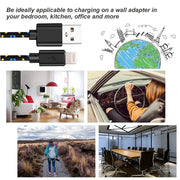 2m Nylon Netting USB Data Transfer Charging Cable For iPhone, iPad(Red)
