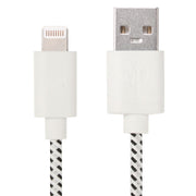 2m Nylon Netting USB Data Transfer Charging Cable For iPhone, iPad(White)