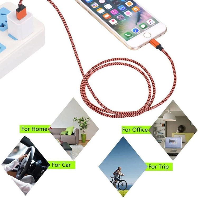 2A Woven Style USB to 8 Pin Sync Data / Charging Cable, Cable Length: 1m(Green)