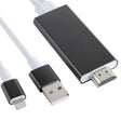 8 Pin to HDMI HDTV Adapter Cable with USB Charger Cable(Black) - Video & Audio Cable by PMC TechLife | Online Shopping South Africa | PMC TechLife | Buy Now Pay Later Mobicred