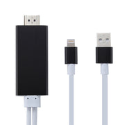 8 Pin to HDMI HDTV Adapter Cable with USB Charger Cable(Black)