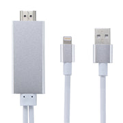 8 Pin to HDMI HDTV Adapter Cable with USB Charger Cable(Silver)