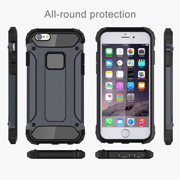 For iPhone 6 & 6s Tough Armor TPU + PC Combination Case(Navy Blue)