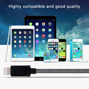 Net Style Metal Head 8 Pin to USB Data / Charger Cable, Cable Length: 1m(Blue)