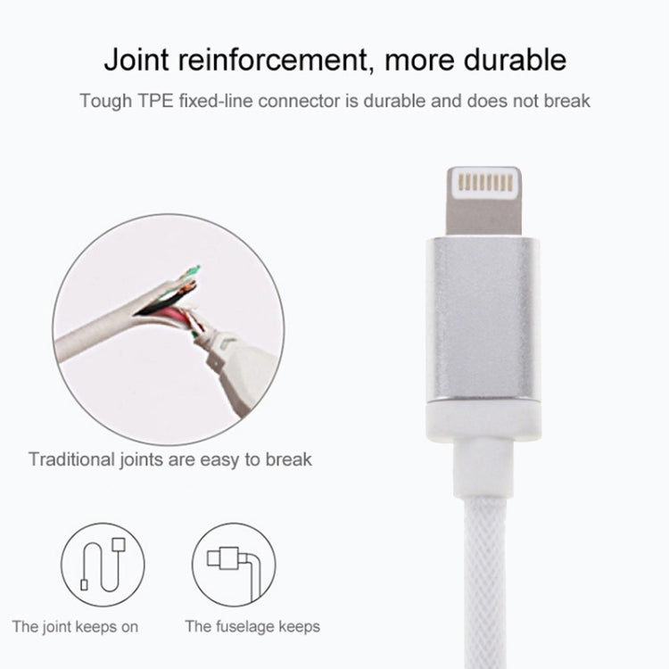 Net Style Metal Head 8 Pin to USB Data / Charger Cable, Cable Length: 1m(Red)