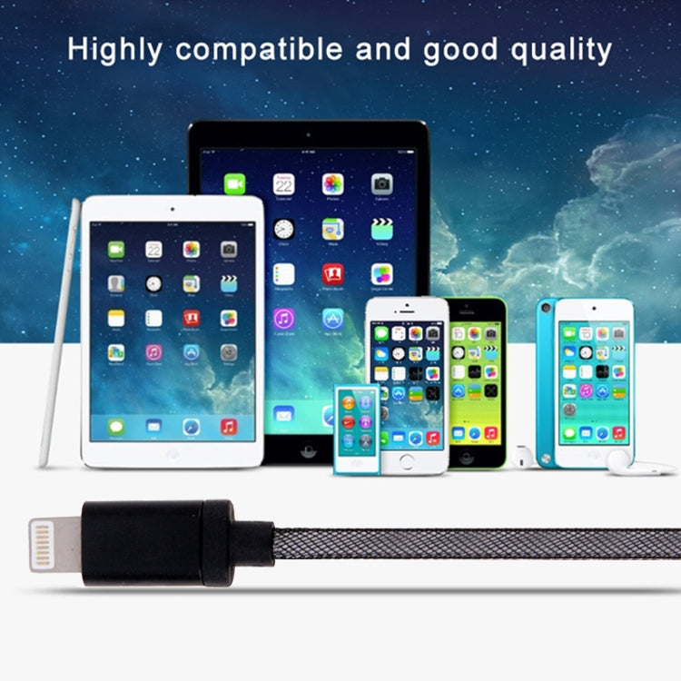 Net Style Metal Head 8 Pin to USB Data / Charger Cable, Cable Length: 1m(Red)