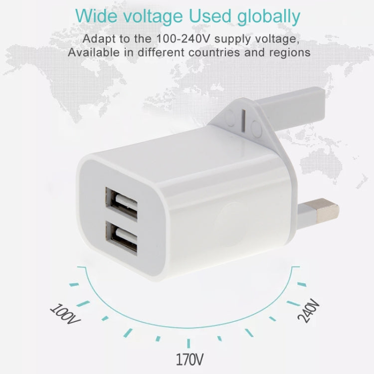 2-Ports 5V 2A USB Charger Adapter(White)