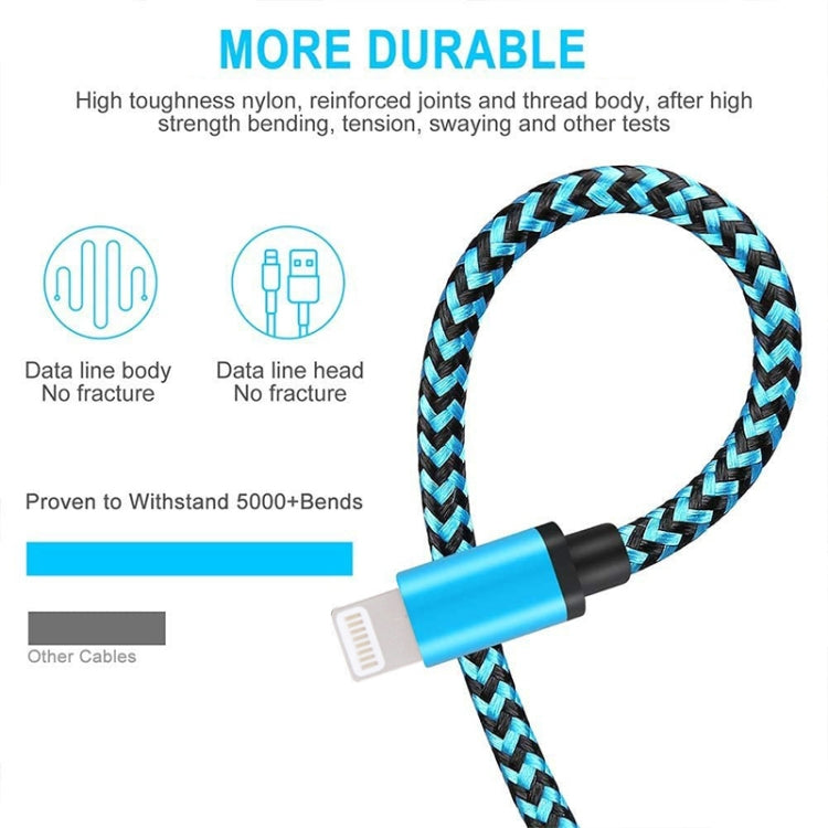 2m Woven Style 8 Pin to USB Sync Data / Charging Cable(Orange)