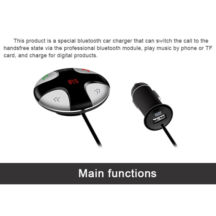 FM29B Bluetooth FM Transmitter Hands-free Car Kit, Car Charger, For iPhone, Galaxy, Sony, Lenovo, HTC, Huawei, and other Smartphones