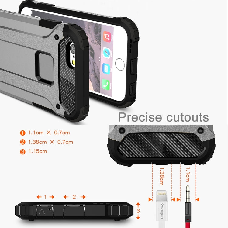 For iPhone 6 Plus & 6s Plus Tough Armor TPU + PC Combination Case(Grey)