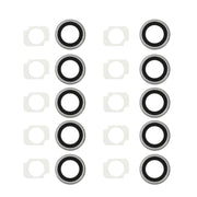 10 Pairs / Set Rear Camera Lens Ring + Flashlight Bracker for iPhone 6 Plus & 6s Plus(Silver)