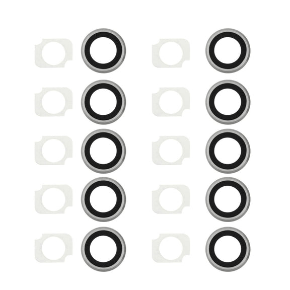 10 Pairs / Set Rear Camera Lens Ring + Flashlight Bracker for iPhone 6 Plus & 6s Plus(Silver)