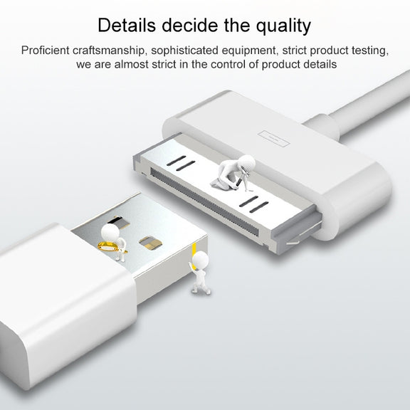 USB Data Cable for New iPad (iPad 3) / iPad 2/ iPad, iPhone 4 & 4S, iPhone 3GS/3G, iPod touch, Length: 1m (Original)(White)