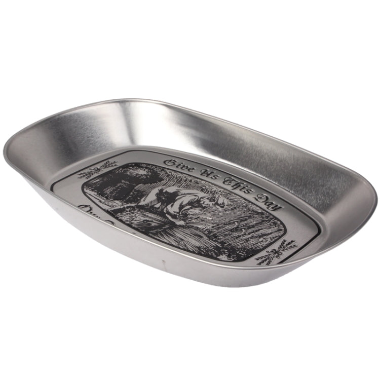 Stainless Steel Multi-purpose Tray Fruit Bowl Dessert Plate (Random Delivery)