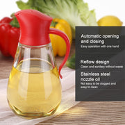 Automatic Lid Open Glass Oil Bottle(Green)