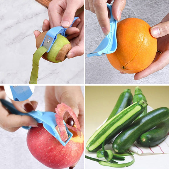 Stainless Steel Blade Plastic Handle Creative Peeler Rotating Style Fruit Knife (Random Color Delivery)