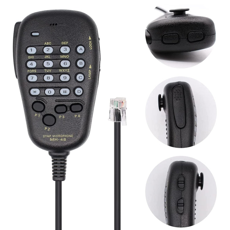 MH-48A6J DTMF Microphone for Yaesu MH-48A6J FT-7800R FT-8800 FT-8900R Radio(Black)