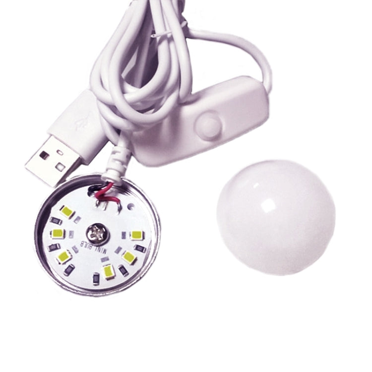 2W Dimmable USB LED Light Bulb with Magnetic, USB-2W-WW 5V 140-150Lumens 6 LED
