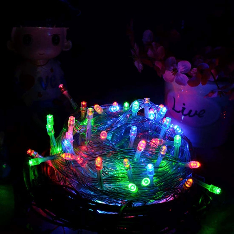 Water-resistant  String Light, Length: 10m, 100 LED RGB Light with Controller, Flashing / Fading / Chasing Effect, AC 220V, EU Plug