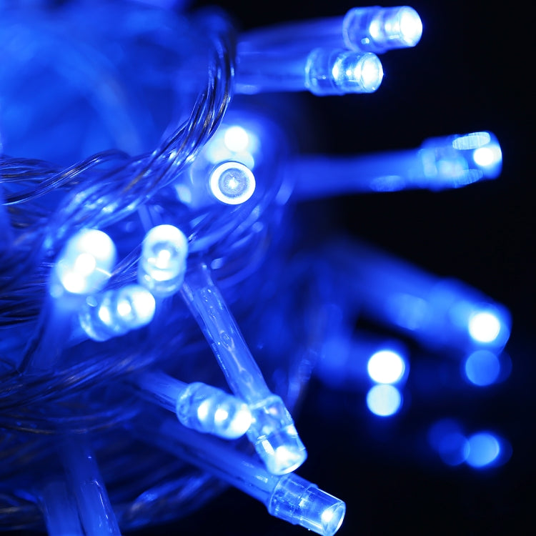 Water-resistant  String Light, Length: 10m, 100 LED Light with Controller, Flashing / Fading / Chasing Effect, AC 220V, EU Plug(Blue Light)