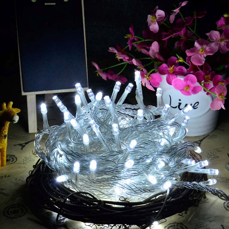Water-resistant  String Light, Length: 10m, 100 LED Light with Controller, Flashing / Fading / Chasing Effect, AC 220V, EU Plug(White Light)