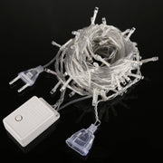 Water-resistant  String Light, Length: 10m, 100 LED, Flashing / Fading / Chasing Effect, with Controller, AC 220V, EU Plug(Purple Light)