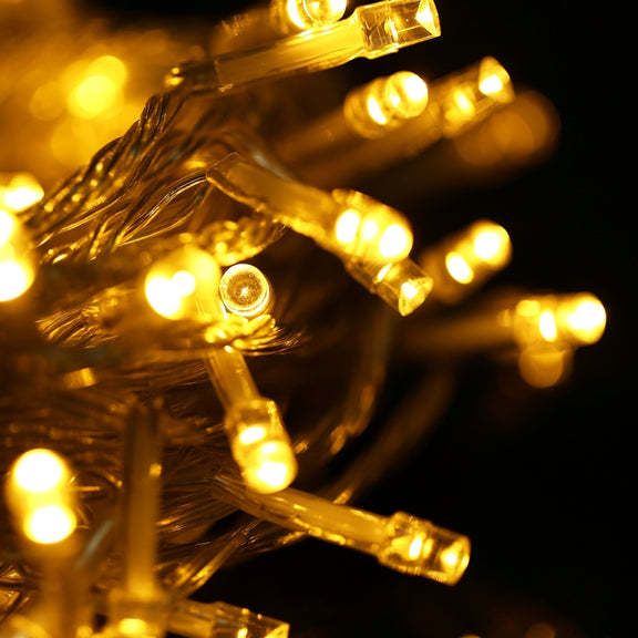 Water-resistant  String Light, Length: 10m, 100 LED Light with Controller, Flashing / Fading / Chasing Effect, AC 220V, EU Plug(Orange Light)