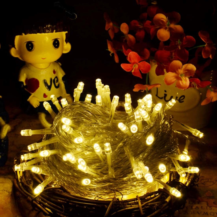 Water-resistant  String Light, Length: 10m, 100 LED Light with Controller, Flashing / Fading / Chasing Effect, AC 220V, EU Plug(Orange Light)