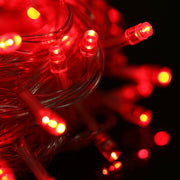 Water-resistant  String Light, Length: 10m, 100 LED Light with Controller, Flashing / Fading / Chasing Effect, AC 220V, EU Plug(Red Light)